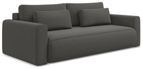 Sötétszürke bársony kinyitható-tárolóhelyes kanapé 238 cm Kapua – Makamii