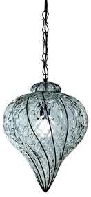 SIRU - Csillár láncon GOCCIA 1xE27/60W/230V átm. 25 cm átlátszó/barna Velencei üveg