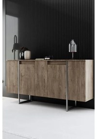 Konzolasztal Luxe - Walnut, Silver