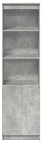 betonszürke szerelt fa magasszekrény 50x35x180 cm