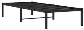 fekete fém ágykeret 80 x 200 cm
