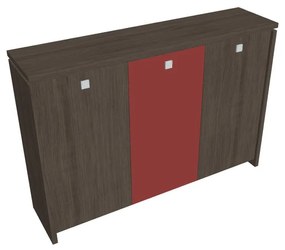 Verno közepes gardrób 188 x 46 x 130 cm, kombinált ajtó, antracit tölgy / piros