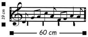 Fali Dekoráció  - Fém fali akasztó, Note