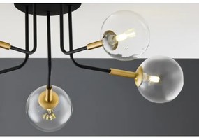 Jupiter 2040 - Felületre szerelhető csillár BURANO 5xG9/10W/230V fekete/arany/átlátszó