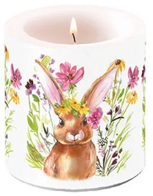 Húsvéti nyuszis átvilágítós viasz gyertya 8x7,5 cm