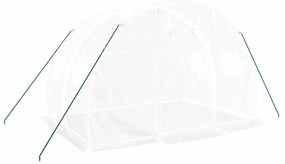 fehér acélvázas melegház 6 m² 3 x 2 x 2 m