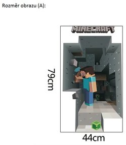 Vidám Fal |  Falmatrica Minecraft Méret: 70 x 50 cm