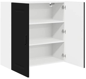 Fali konyhaszekrény polcokkal Fekete 80 x 31 x 80 cm Faanyag