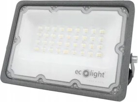 Halogén Led fényvető 30W szürke 3000lm hideg fényű IP65 Ecolight