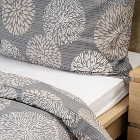 4Home Grey Petals pamut ágyneműhuzat, 220 x 200 cm, 2 db 70 x 90 cm, 220 x 200 cm, 2 db 70 x 90 cm