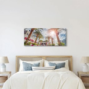 Kép - pálmafák úszómedencével (120x50 cm)