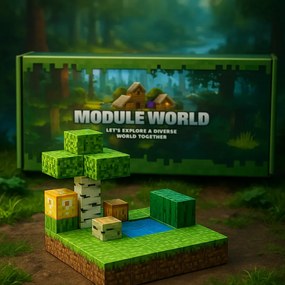 Mágneses építőkészlet Module World - 48 kocka + 2 figura