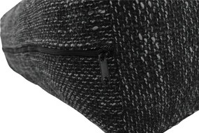 Sarokülőgarnitúra, fekete/fekete melír, TRAMP