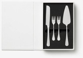 Fehér-ezüstszínű rozsdamentes acél desszertes villa szett The Essentials Cake Tools – Printworks