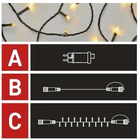 LED Karácsonyi kültéri lánc 100xLED/15m IP44 meleg fehér