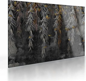 Kép -Fűzfa gallyak fekete háttérrel (üvegen) (70x50 cm)