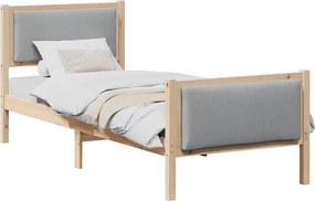 vidaXL Ágykeret fejtámlával Világosszürke 75 x 190 cm szövet