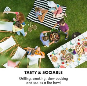 Brooklyn-BBQ, 4-in-1 grillező hordó, Ø 42 cm, acél, porszórt lakkozás
