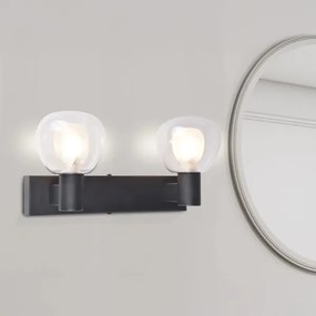 Fürdőszobai fali lámpa POLA 2xG9/5W/230V IP44 fekete/átlátszó