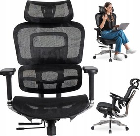 Forgatható irodai szék fekete ergonomikus munkaszék Nino