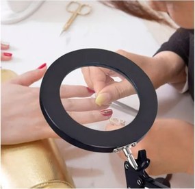 Extol - LED Dimmelhető asztali lámpa nagyítóval LED/8W/5V 2900/4500/7500K fekete