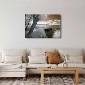 Egy csónak képe a tavon (90x60 cm)