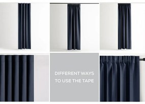 AmeliaHome Blackout Oxford Pleat függöny, indigó, 140 x 245 cm