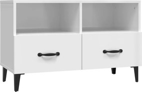 vidaXL fehér magasfényű szerelt fa TV-szekrény 80x36x50 cm