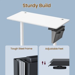 Állítható elektromos íróasztal 4 memória magassággal, 120x60cm, fehér