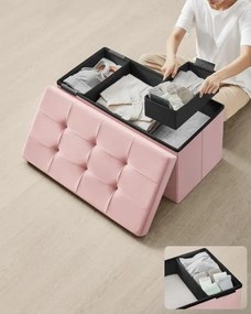 Taburette tárolóval OTTOMAN 76x38 cm, rózsaszín