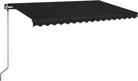 vidaXL antracitszürke kézzel kihúzható napellenző 400 x 350 cm