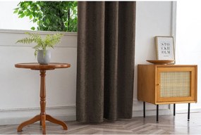 Sötétítő függöny LOOM VELVET 140x250 cm, barna Felfüggesztés: Fém gyűrűk