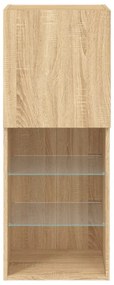 sonoma tölgy színű TV-szekrény LED lámpákkal 40,5 x 30 x 102 cm