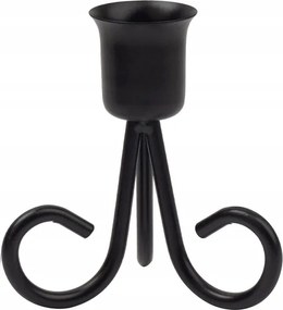 Gyertyatartó fekete fém 8,5cm