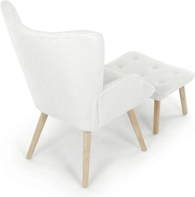 Relaxační křeslo, bílá, látka bouclé, AK-319 WT2