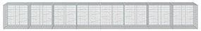 horganyzott vas gabion kosár fedéllel 800 x 100 x 100 cm