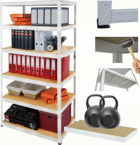 Tárolószekrény fém állvány Helios 213x110x45cm 6Px275kg Tömör