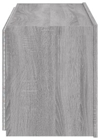 szürke sonoma színű fali TV-szekrény LED-del 80x35x41 cm