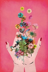 Illusztráció Frida`s Hand`s (Pink Version), Treechild, (26.7 x 40 cm)