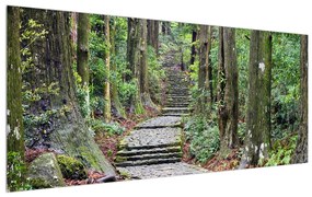 Kő lépcsők az erdőben (120x50 cm)