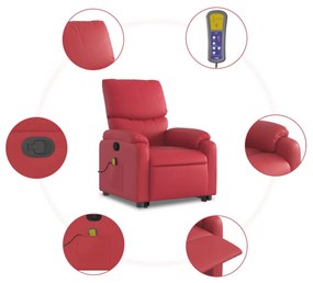 vidaXL piros műbőr dönthető masszázs- és állófotel
