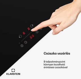 Klarstein CeramEase Slim VTC főzőlap, üvegkerámia, 2 főzőlap, 4 kW, érintős| időzítő