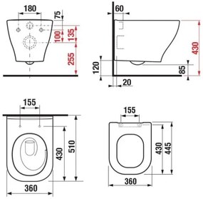 JIKA H8666180000001 - Fali WC DEEP + WC-ülőke SoftClose DEEP