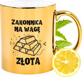 Arany csillogó bögre apácáknak ajándék fényképes nyomtatással