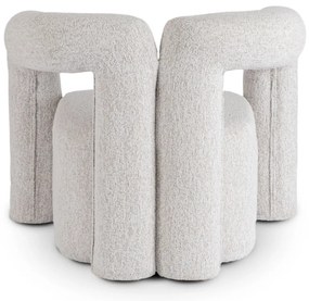 Designer Fotel Szürke Bouclé Kárpittal. BRAZIL