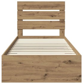 vidaXL Ágykeret fiókkal fejtámlával Artisan tölgy 90 x 190 cm Faanyag