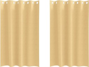vidaXL Fekete Függöny Gyűrűkkel 2 pcs Bézs 175 x 140 cm Poliészter