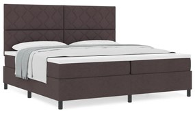 Box Spring Ágy Mattal Sötétbarna 200x200 cm Szövet