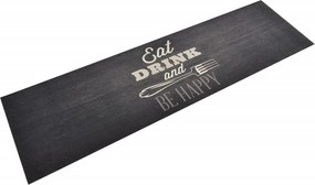vidaXL mosható fekete bársony feliratos konyhaszőnyeg 45x150 cm