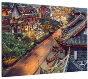 Kép - Qintai Road, Chengdu, Kína (üvegen) (70x50 cm)